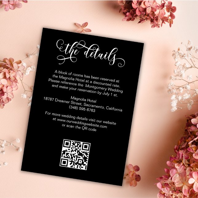 Romantic Callighraphy  Gothic Wedding Details  Enclosure Card (Creator Uploaded)