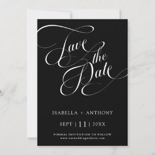 Romantic Calligraphy Black Save The Date