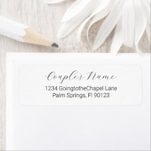 Romantic Calligraphy Black White Return Address