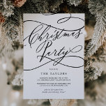 Romantic Calligraphy Christmas Party Invitation<br><div class="desc">This romantic calligraphy Christmas party invitation card is perfect for a simple holiday event. The modern classic design features fancy swirls and whimsical flourishes with gorgeous elegant hand lettered typography.</div>