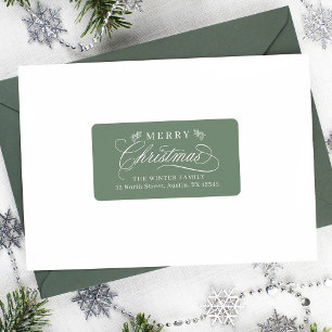 Romantic Calligraphy Christmas Return Address Label