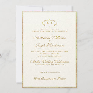 ROMANTIC CALLIGRAPHY&CLASSIC MONOGRAM WEDDING+RSVP INVITATION