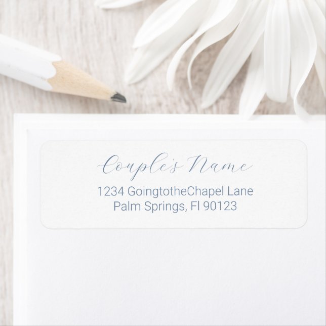 Romantic Calligraphy Dusty Blue Return Address (Insitu)
