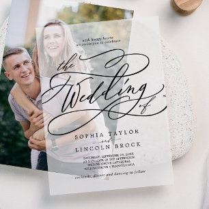 Romantic Calligraphy Fancy Elegant Classic Wedding Vellum Invitations