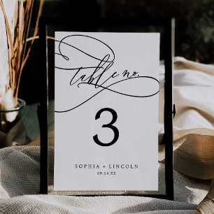 Romantic Calligraphy   Flourish 5x7" Table Number
