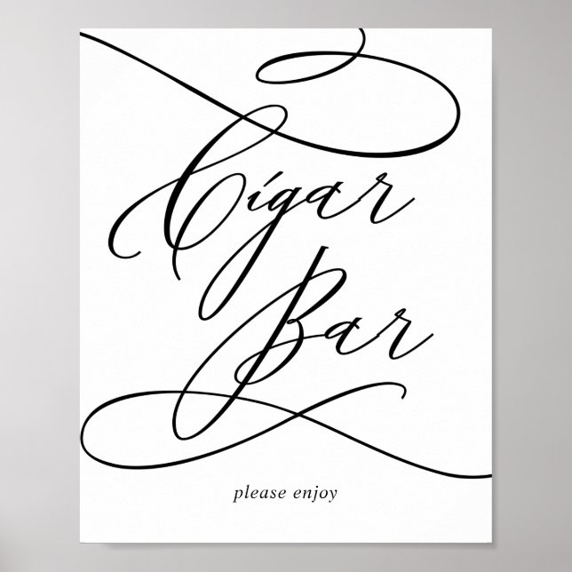 Romantic Calligraphy | Flourish Cigar Bar Sign (Front)