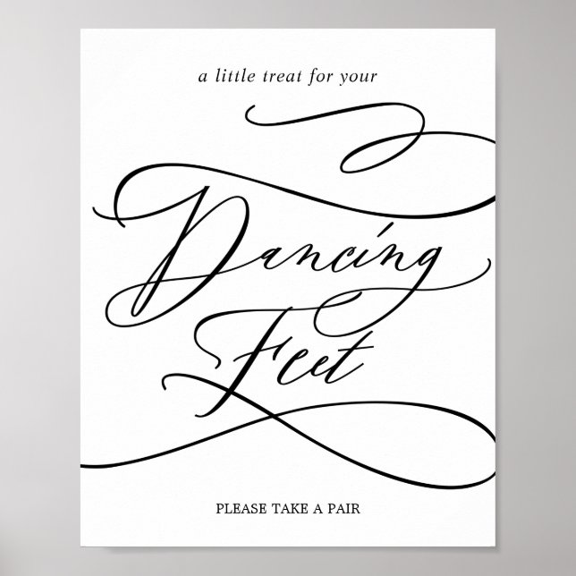 Romantic Calligraphy | Flourish Dancing Feet Sign (Front)
