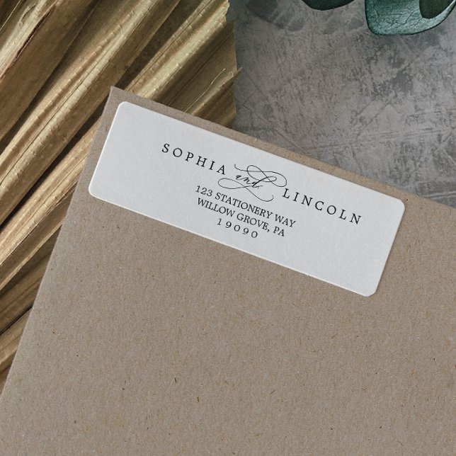 Romantic Calligraphy Flourish Return Address Label (Creator Uploaded)