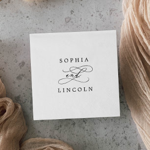 Romantic Calligraphy   Flourish Wedding Napkin