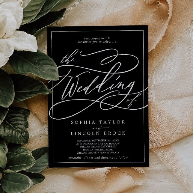 Romantic Calligraphy | Frame Black The Wedding Of Invitation (Creator Uploaded)