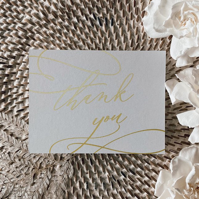 Romantic Calligraphy Gold Foil Thank You Card (Creator Uploaded)