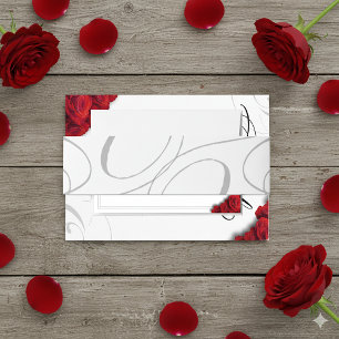 Romantic Calligraphy Grey Swirls Invitation Belly Band