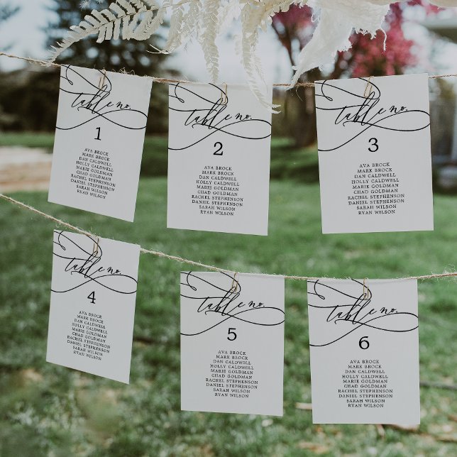 Romantic Calligraphy Hanging Seating Chart Card (Creator Uploaded)