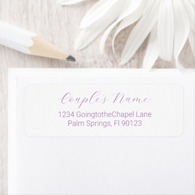 Romantic Calligraphy Lavender Return Address (Insitu)