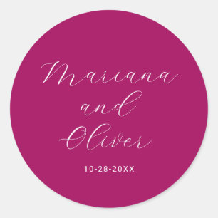 Romantic Calligraphy Magenta Envelope Seal