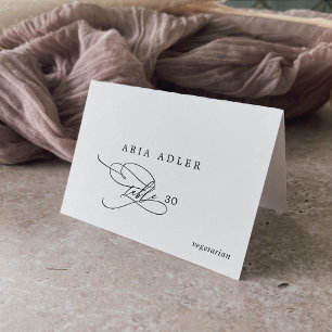 Romantic Calligraphy Menu Option Place Cards