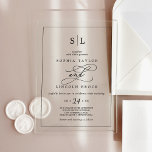 Romantic Calligraphy Minimalist Monogram Wedding Acrylic Invitations<br><div class="desc">These romantic calligraphy minimalist monogram wedding acrylic invitations are perfect for a simple wedding.

The modern classic design features fancy swirls and whimsical flourishes with gorgeous elegant hand lettered typography.</div>