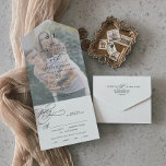 Romantic Calligraphy Monogram Photo Wedding<br><div class="desc">This romantic calligraphy monogram photo wedding all in one invitation is perfect for a simple wedding. The modern classic design features fancy swirls and whimsical flourishes with gorgeous elegant hand lettered typography. Hand write your guest addresses on the back of the folded invitation, or purchase coordinating guest address label stickers...</div>