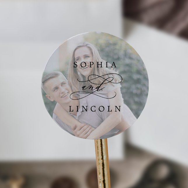 Romantic Calligraphy Photo Wedding Envelope Seals (Creator Uploaded)