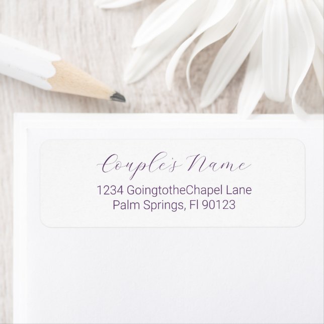 Romantic Calligraphy Purple Return Address (Insitu)