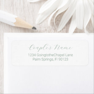 Romantic Calligraphy Sage Green Return Address