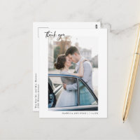 Romantic Calligraphy Script Wedding Photo Thank Yo