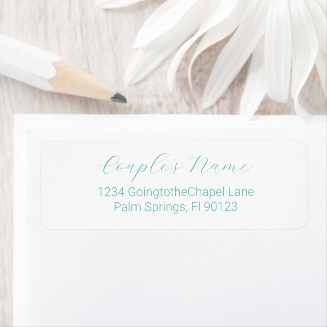 Romantic Calligraphy Teal Return Address (Insitu)