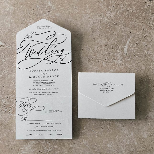 Romantic Calligraphy The Wedding Of All In One Invitation (Creator Uploaded)