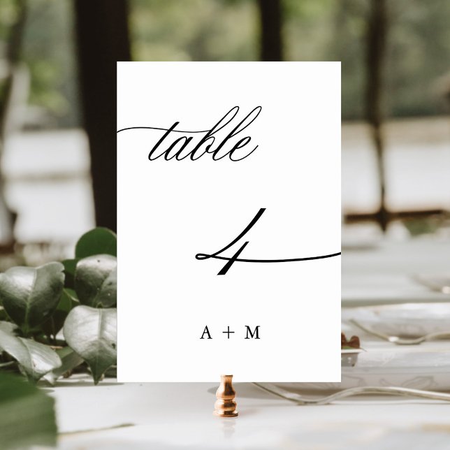 Romantic Calligraphy Wedding Number 4, Table Number (Creator Uploaded)