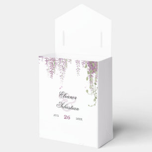 Romantic Calligraphy Wisteria Wedding Favour Box