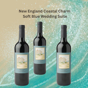 Romantic Cape Cod Coastal destination Wedding Wine Label