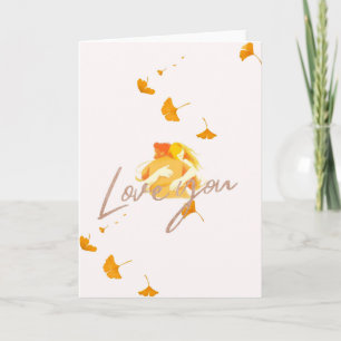 Romantic Card Love You with dancing woman in R