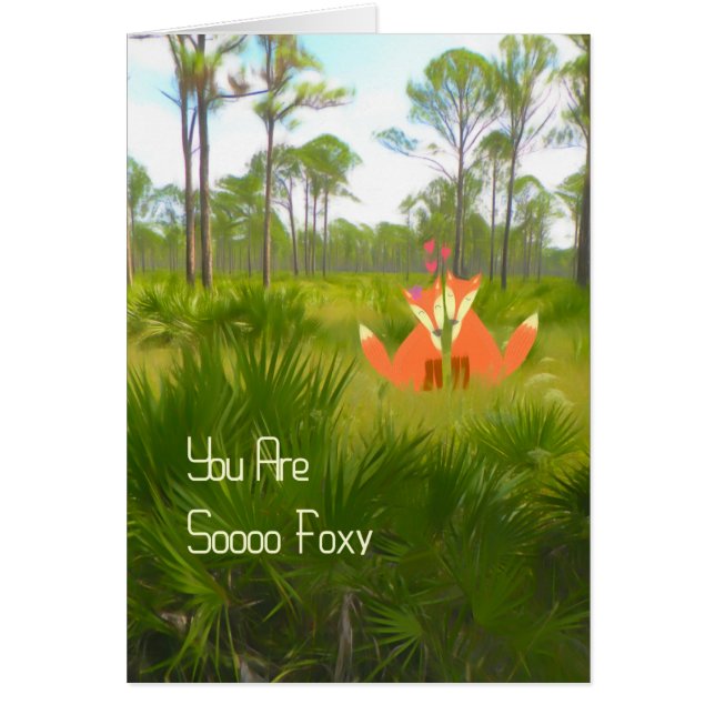 Romantic Card with Two Foxes (Front)
