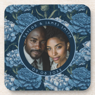 Romantic Carnation Petal Vintage Wedding Coaster