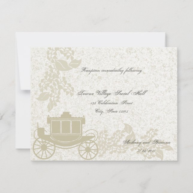 Romantic Carriage Wedding Invitation (Front)
