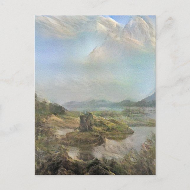 Romantic Castle Stalker Holiday Postcard (Front)