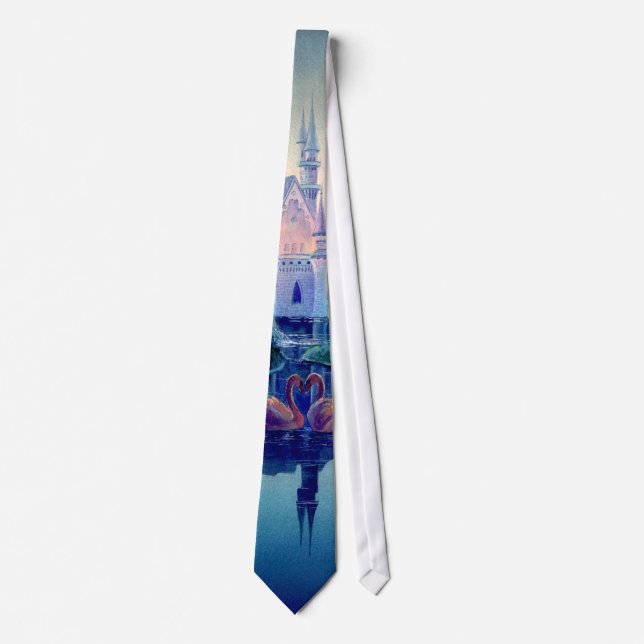 ROMANTIC CASTLE & SWAN by SHARON SHARPE Tie (Front)