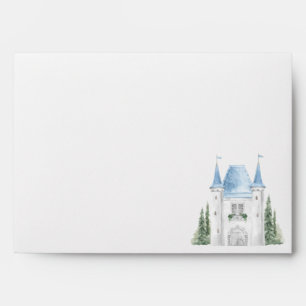 Romantic Castle Watercolor Illustration Wedding  Envelope