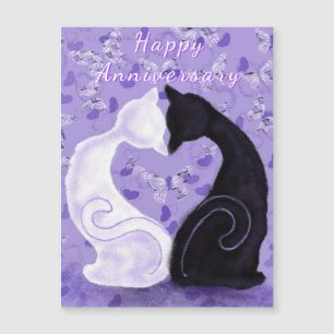 Romantic Cat Couple Anniversary Magnet Card
