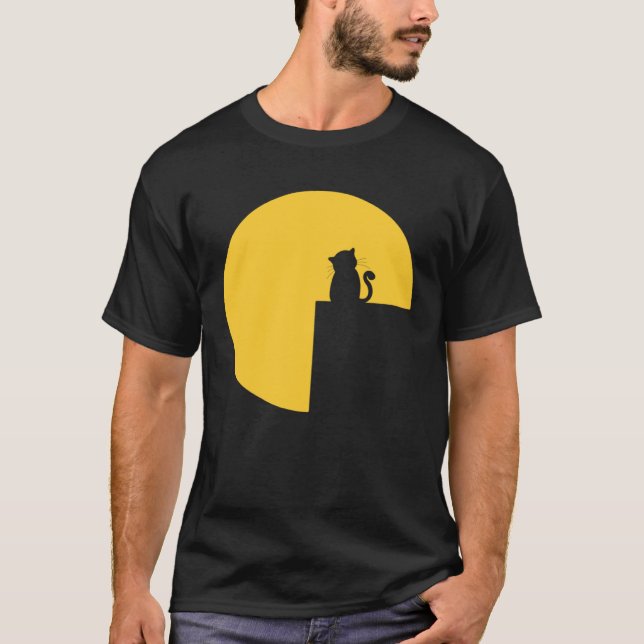 Romantic Cat Full Moon  1 T-Shirt (Front)