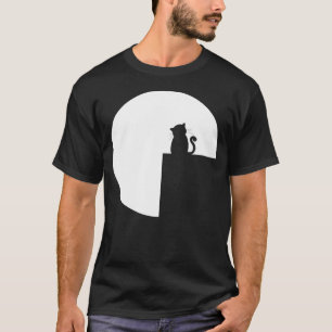 Romantic Cat Full Moon T-Shirt