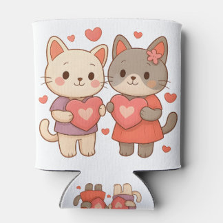 Romantic Cats Heart Can Cooler