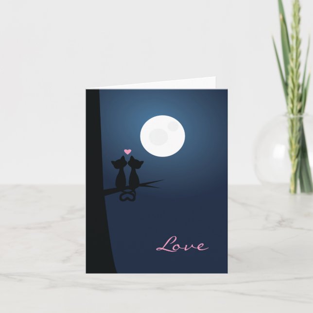 Romantic Cats Holiday Card (Front)