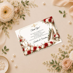Romantic Cello Staircase Elegance Wedding Thank You Card