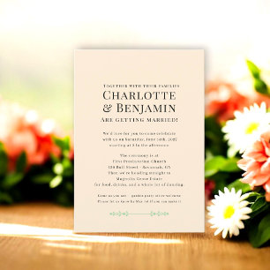 Romantic champaine modern Names garden Wedding  Invitation