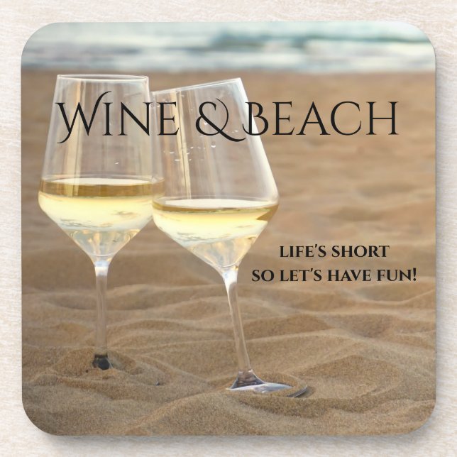 Romantic Cheers Beach and Wine Coasters (Front)