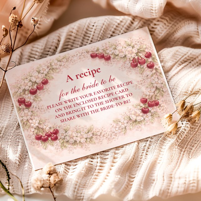 Romantic Cherry Orchard Florals Bridal Shower Enclosure Card (Creator Uploaded)