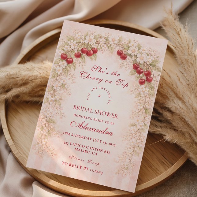 Romantic Cherry Orchard Florals Bridal Shower Invitation (Creator Uploaded)
