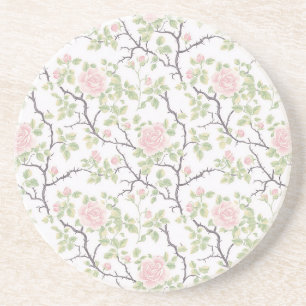 Romantic Chic Blush Pink Flowers Coaster