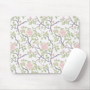 Romantic Chic Blush Pink Flowers Mouse Pad